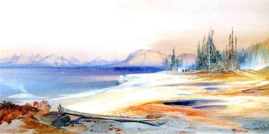 Thomas Moran The Yellowstone Lake with Hot Springs